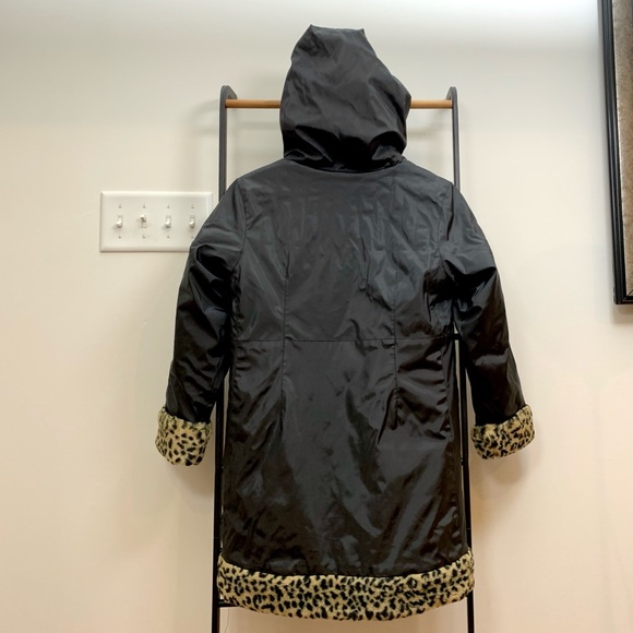 Faux Leopard Fur Trimmed Winter Coat - Girls - Picture 7 of 11